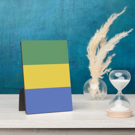 Gabunische Flagge Fotoplatte (Seite)