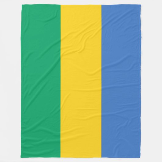 Gabunische Flagge (Gabun) Fleecedecke (Vorderseite)