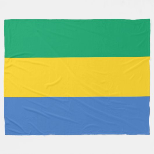 Gabunische Flagge (Gabun) Fleecedecke (Vorderseite (Horizontal))