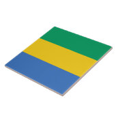 Gabunische Flagge (Gabun) Fliese (Seite)