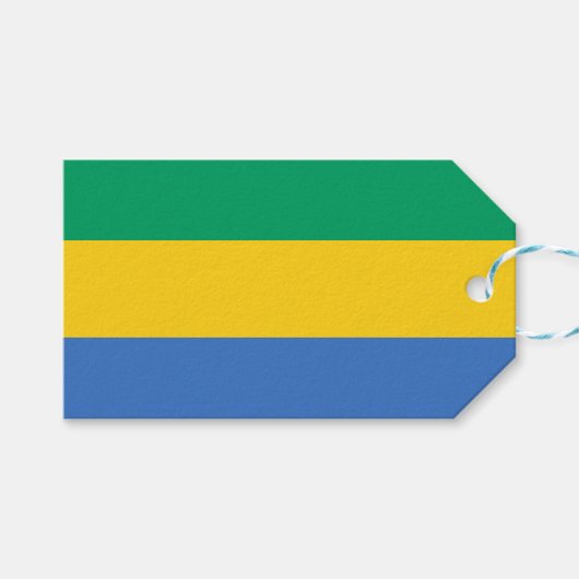 Gabunische Flagge (Gabun) Geschenkanhänger (Vorderseite (Horizontal))
