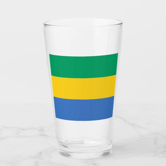 Gabunische Flagge (Gabun) Glas (Vorderseite)