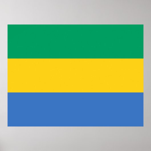 Gabunische Flagge (Gabun) Poster (Vorne)
