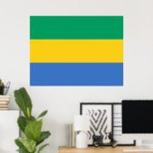 Gabunische Flagge (Gabun) Poster (Heimbüro)
