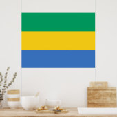 Gabunische Flagge (Gabun) Poster (Küche)