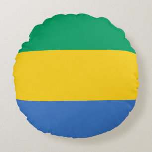 Gabunische Flagge (Gabun) Rundes Kissen