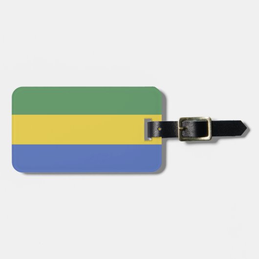 Gabunische Flagge Gepäckanhänger (Vorderseite horizontal)
