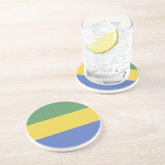 Gabunische Flagge Getränkeuntersetzer (Seite)