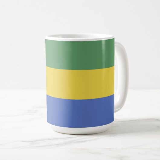 Gabunische Flagge Kaffeetasse (VorderseiteRechts)