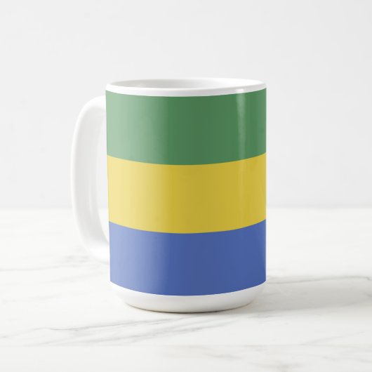 Gabunische Flagge Kaffeetasse (Vorderseite Links)