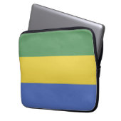 Gabunische Flagge Laptopschutzhülle (Vorderseite Links)