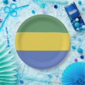 Gabunische Flagge Pappteller (Party)