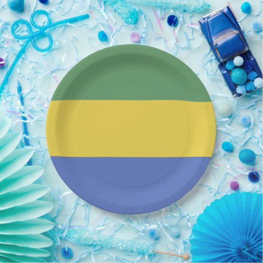 Gabunische Flagge Pappteller (Party)