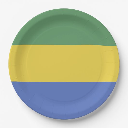 Gabunische Flagge Pappteller (Vorderseite)