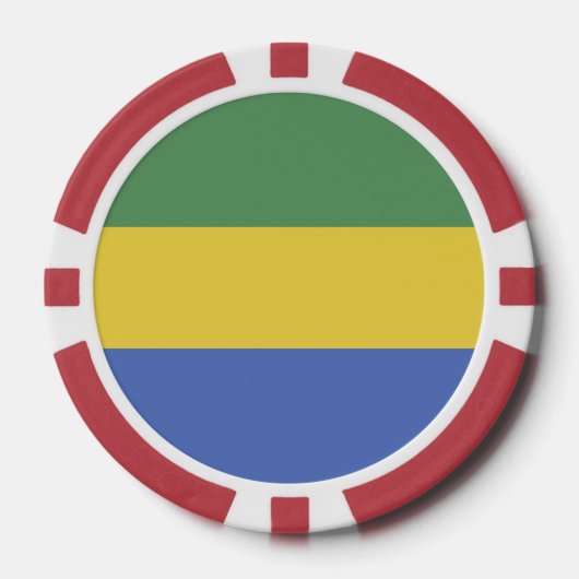 Gabunische Flagge Pokerchips (Vorderseite)