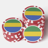 Gabunische Flagge Pokerchips (Stapel)