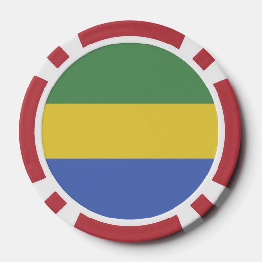 Gabunische Flagge Pokerchips (Rückseite)