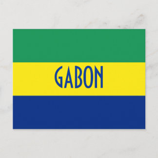 Gabunische Flagge Postkarte