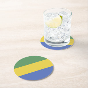 Gabunische Flagge Runder Pappuntersetzer