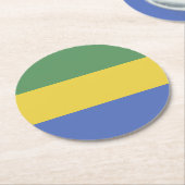 Gabunische Flagge Runder Pappuntersetzer (Angewinkelt)