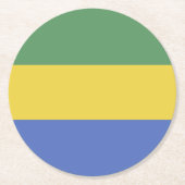 Gabunische Flagge Runder Pappuntersetzer (Vorderseite)