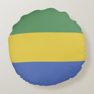 Gabunische Flagge Rundes Kissen