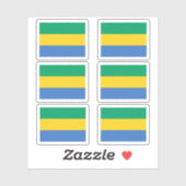 Gabunische Flagge - Sammelaufkleber Aufkleber (Blatt)