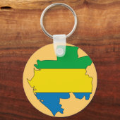 Gabunische Flagge Schlüsselanhänger (Vorderseite)