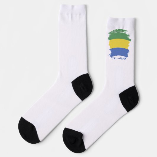 Gabunische Flagge Socken (Linkes Detail)