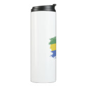 Gabunische Flagge Thermosbecher (Nach links gedreht)
