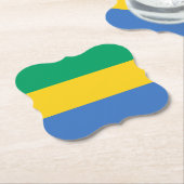 Gabunische Flagge Untersetzer (angewinkelt)