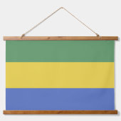 Gabunische Flagge Wandteppich Mit Holzrahmen (Vorderseite 2)