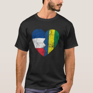 Gabunische Französische Flaggen Herz Frankreich Ga T-Shirt