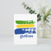 Gabunische Grunge-Fahne Postkarte (Stehend Vorderseite)
