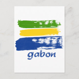 Gabunische Grunge-Fahne Postkarte