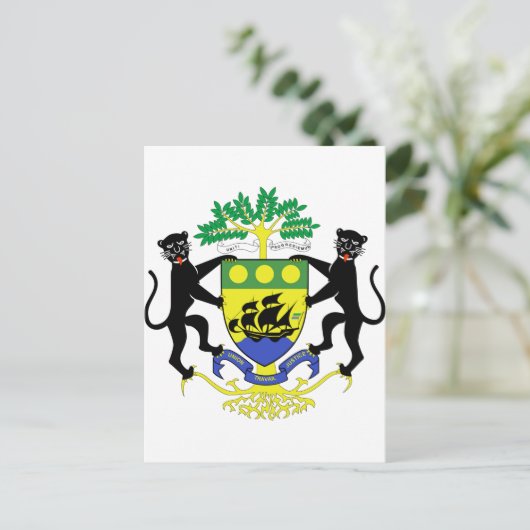 Gabunische Wappendecke Postkarte (Stehend Vorderseite)