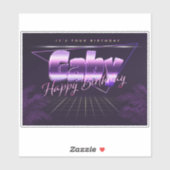 Gaby Name Vorname lila retro Sticker Geburtstag (Blatt)