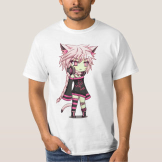 Gacha Club Pink mit weiblicher Animation T-Shirt