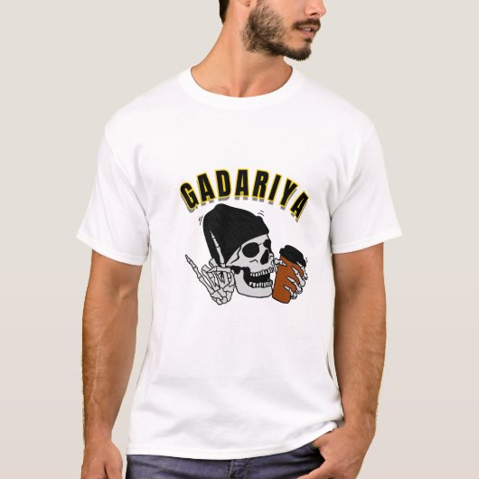 Gadariya Skull Graphic Hindi Typografy T - Shirt (Vorderseite)