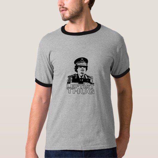 Gaddafi linksgerichteter Verbrecher-T - Shirt (Vorderseite)