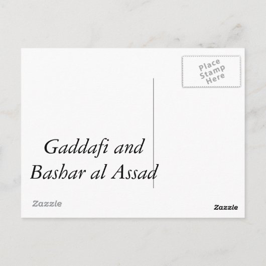 Gaddafi und Bashar al Assad Postkarte (Rückseite)