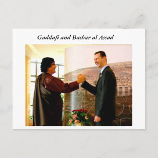 Gaddafi und Bashar al Assad Postkarte