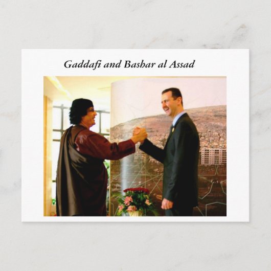 Gaddafi und Bashar al Assad Postkarte (Vorderseite)