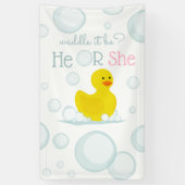 Gaddel es Rubber Ente Pink Blau Reveale Vertikal Banner (Vertikal)