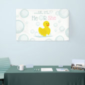 Gaddel ist Enten Geschlecht rosa blau horizontalen Banner (Messeveranstaltung)