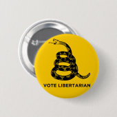 Gadsden"Abstimmungs-Liberalist-" Knopf Button (Vorne & Hinten)