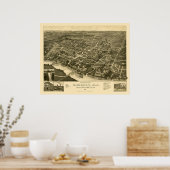 Gadsden, AL Panoramic Map - 1887 Poster (Küche)