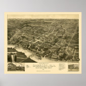 Gadsden, AL Panoramic Map - 1887 Poster (Vorne)
