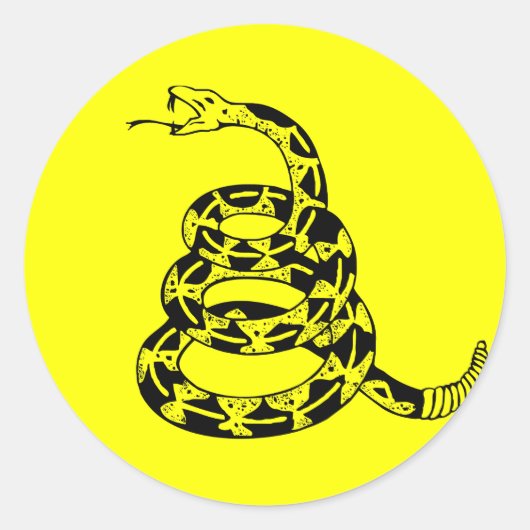 Gadsden Coiled Rattlesnake Runder Aufkleber (Vorderseite)
