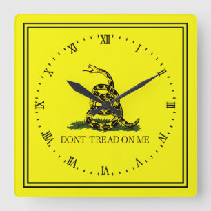 Gadsden Flag Dont Tread On Me Quadratische Wanduhr